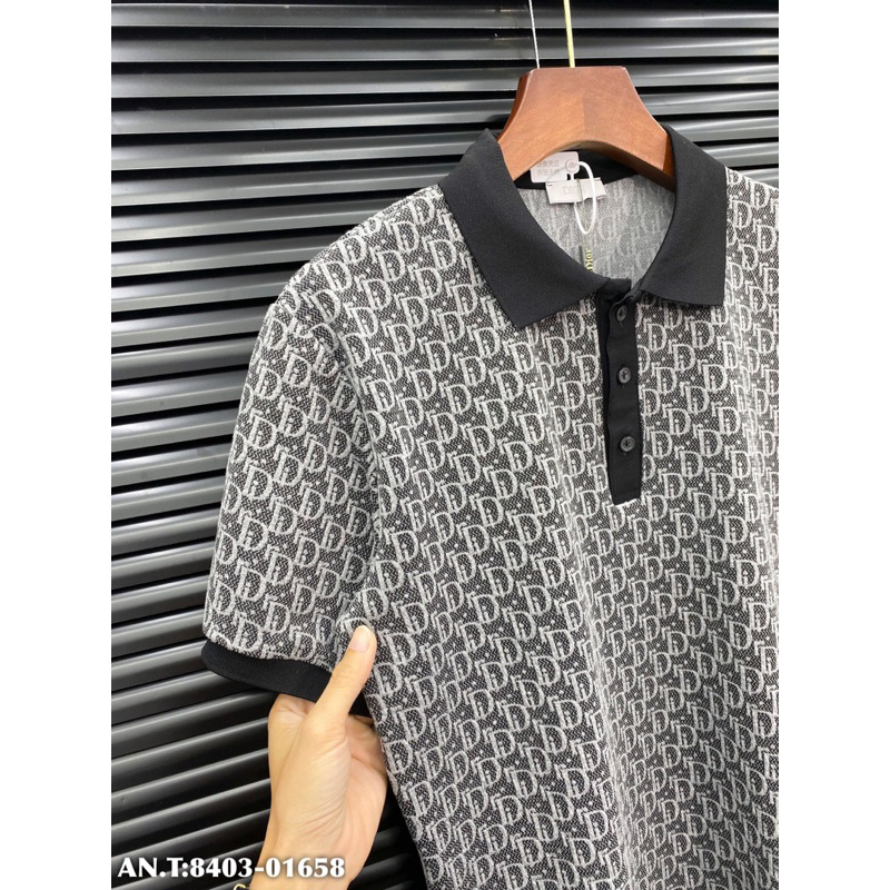 Áo POLO ĐÌ O vải dệt hoạ tiết bản SUPPER hàng QC cao cấp