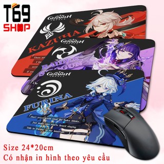[Có nhiều mẫu] Lót chuột game Genshin Impact - Size 24x20cm