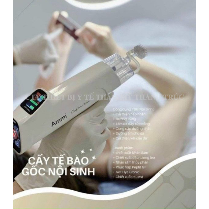 Máy Tiêm Ammi.Skin Đẩy Tinh Chất,Dưỡng Thon Gọn Mặt Trắng Da Mờ Thấm Nám Nếp Nhăn Chính Hãng.