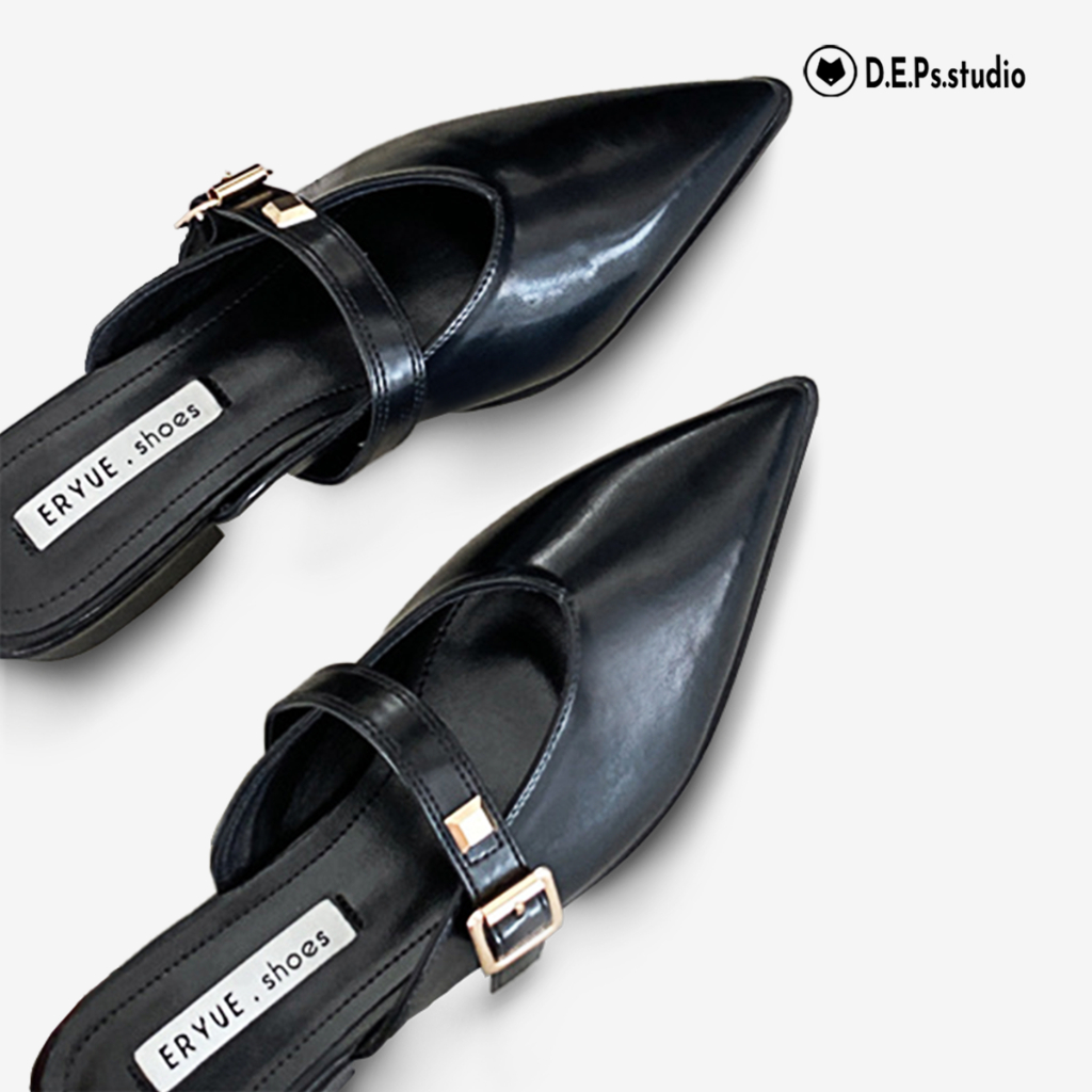 Gìay sục nữ mũi nhọn đế đặc cao 3CM 2023 Mã GS02 da bóng lì cao cấp.