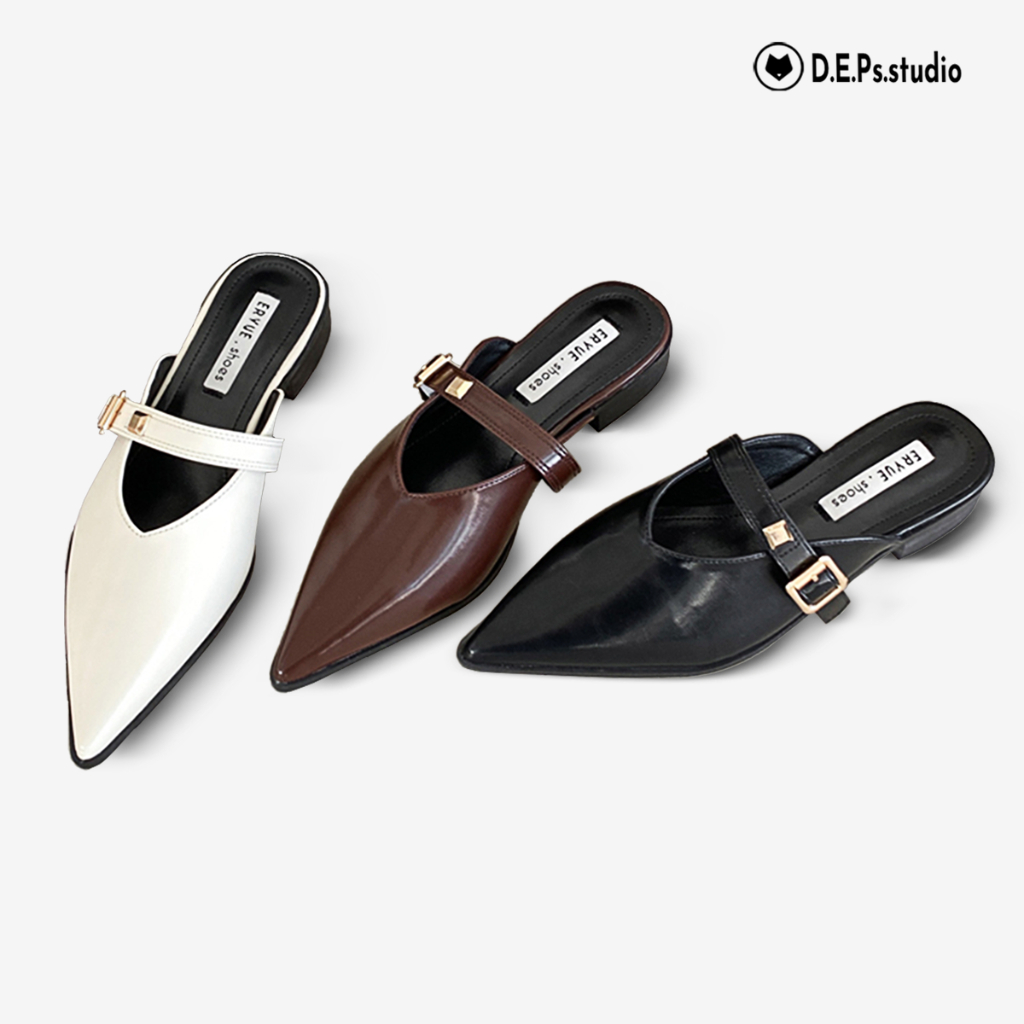 Gìay sục nữ mũi nhọn đế đặc cao 3CM 2023 Mã GS02 da bóng lì cao cấp.