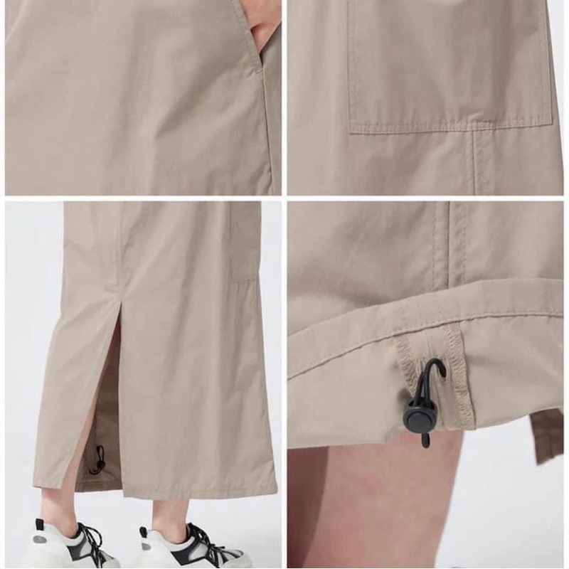 Chân váy túi hộp GU màu be size M newtag auth 100%