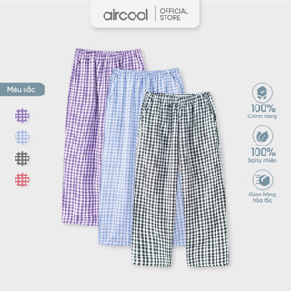 Quần mặc nhà cho bé gái AIRCOOL chất liệu cotton kẻ thô cao câp  mềm mát thoáng-QMNBG01