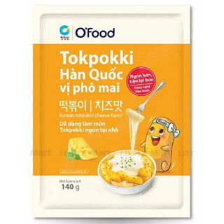 Bánh Gạo Tokpokki Hàn Quốc Vị Phô Mai/ Truyền Thống Kèm Sốt Nấu 0'Food 140G