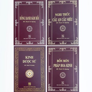Sách - combo hồng danh sám hối + nghi thức cầu an cầu siêu + bổn môn pháp hoa kinh + kinh dược sư