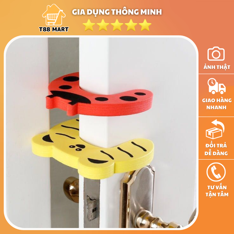 Miếng xốp chặn cửa an toàn chông kẹp tay, sập cửa cho bé hình động vật dễ thương