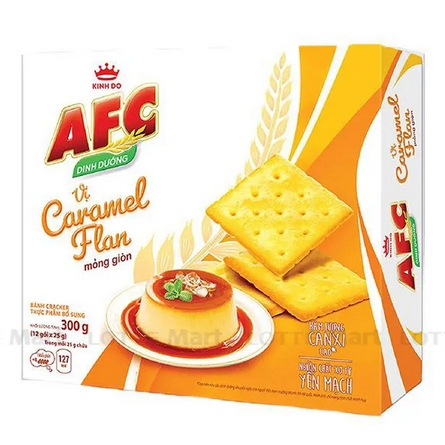 Bánh Quy AFC Vị Caramel Flan Mỏng Giòn 300g