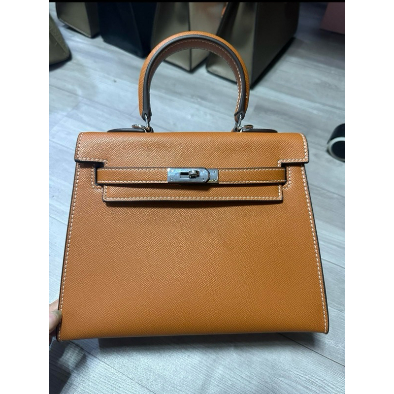 Túi xách HM kelly 25cm khoá bạc 2 dây đeo