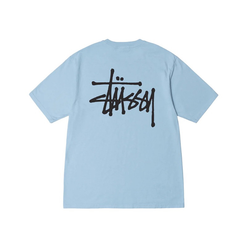 CHÍNH HÃNG - ÁO THUN STUSSY BASIC BLUE T-SHIRT - ÁO THUN CỔ TRÒN TAY LỠ MÀU XANH