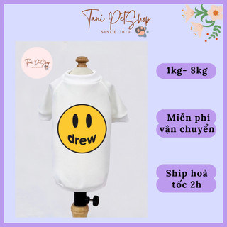 Áo thun drew trắng cho thú cưng - áo cho chó lớn - áo cho mèo lớn giá rẻ tanipetshop