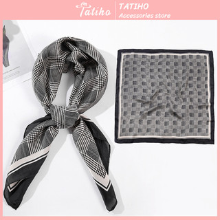 [Hàng Xịn, Giá Tốt] Khăn Lụa Vuông, Khăn Turban Cao Cấp Caro Sang Trọng- Chất Liệu Chiffon - 70x70cm - Mã KL020
