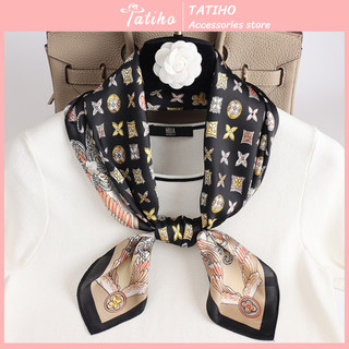[Hàng Xịn, Giá Tốt] Khăn Lụa Vuông (Khăn Turban) Cao Cấp Hoa 4 Cánh Sang Trọng - Chất Liệu Chiffon 70x70cm - Mã KL053