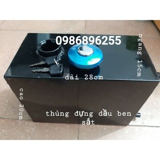 Thùng đựng dầu ben bằng sắt sơn tĩnh điện dành cho xe ba gác ba bánh