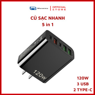 Củ Sạc Nhanh PD120W 5 Cổng Sạc Nhanh Không Nóng Máy Tương Thích Nhiều Thiết Bị - (5in1-PD120W)