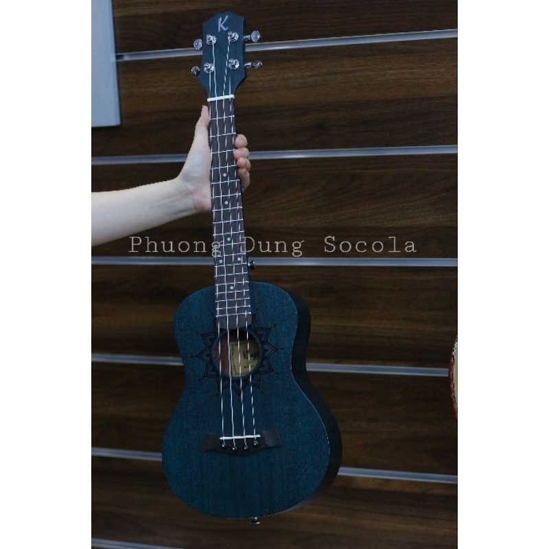 Đàn Ukulele Gỗ chính hãng Kaysen size Tenor - Màu Xanh Đen - Blue