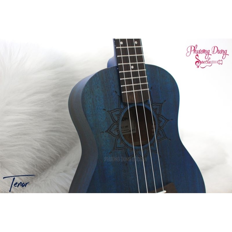 Đàn Ukulele Gỗ chính hãng Kaysen size Tenor - Màu Xanh Đen - Blue