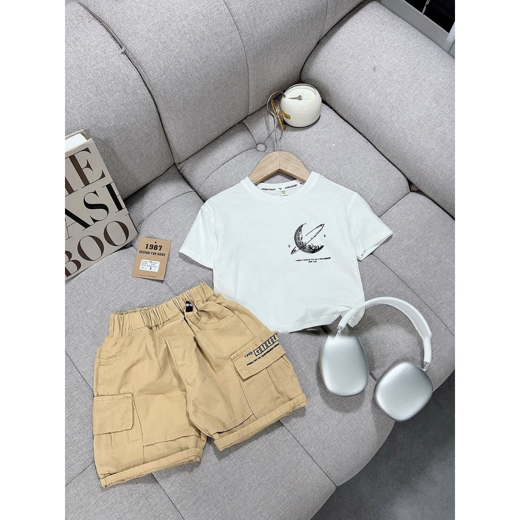Set bộ bé trai vải loại tốt, quần túi hộp thoải mái, mát, dễ chịu - Mẫu galaxy - SU004