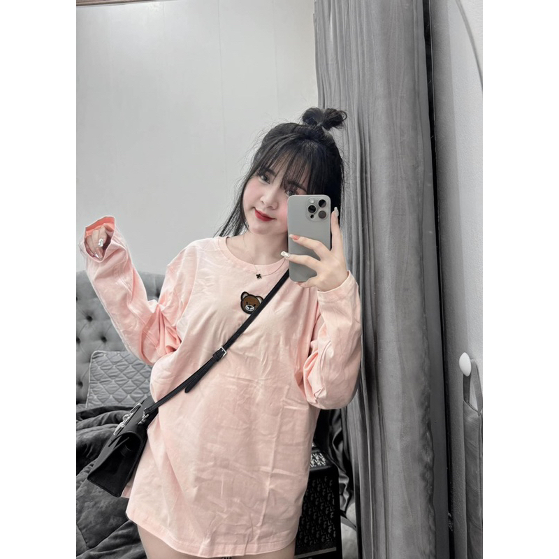 Áo thun hồng dài tay