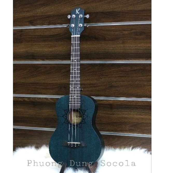 Đàn Ukulele Gỗ chính hãng Kaysen size Tenor - Màu Xanh Đen - Blue