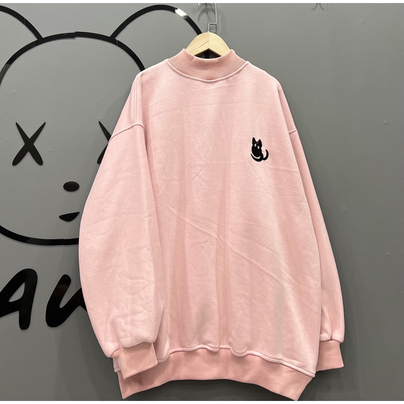 Áo nỉ sweater cổ cao mèo