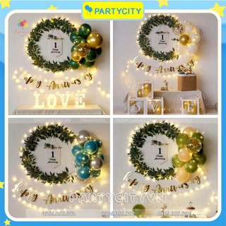 Combo set trang trí lễ kỉ niệm, Happy Anniversary, cầu hôn lãng mạn