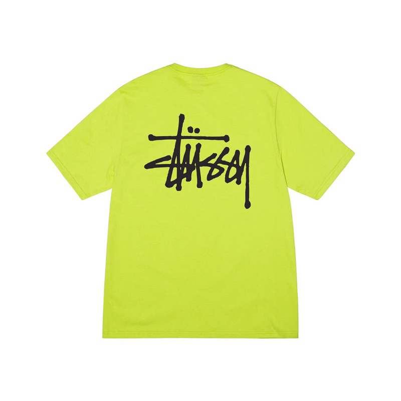 CHÍNH HÃNG - ÁO THUN STUSSY BASIC KEYLIME T-SHIRT - ÁO THUN CỔ TRÒN TAY LỠ
