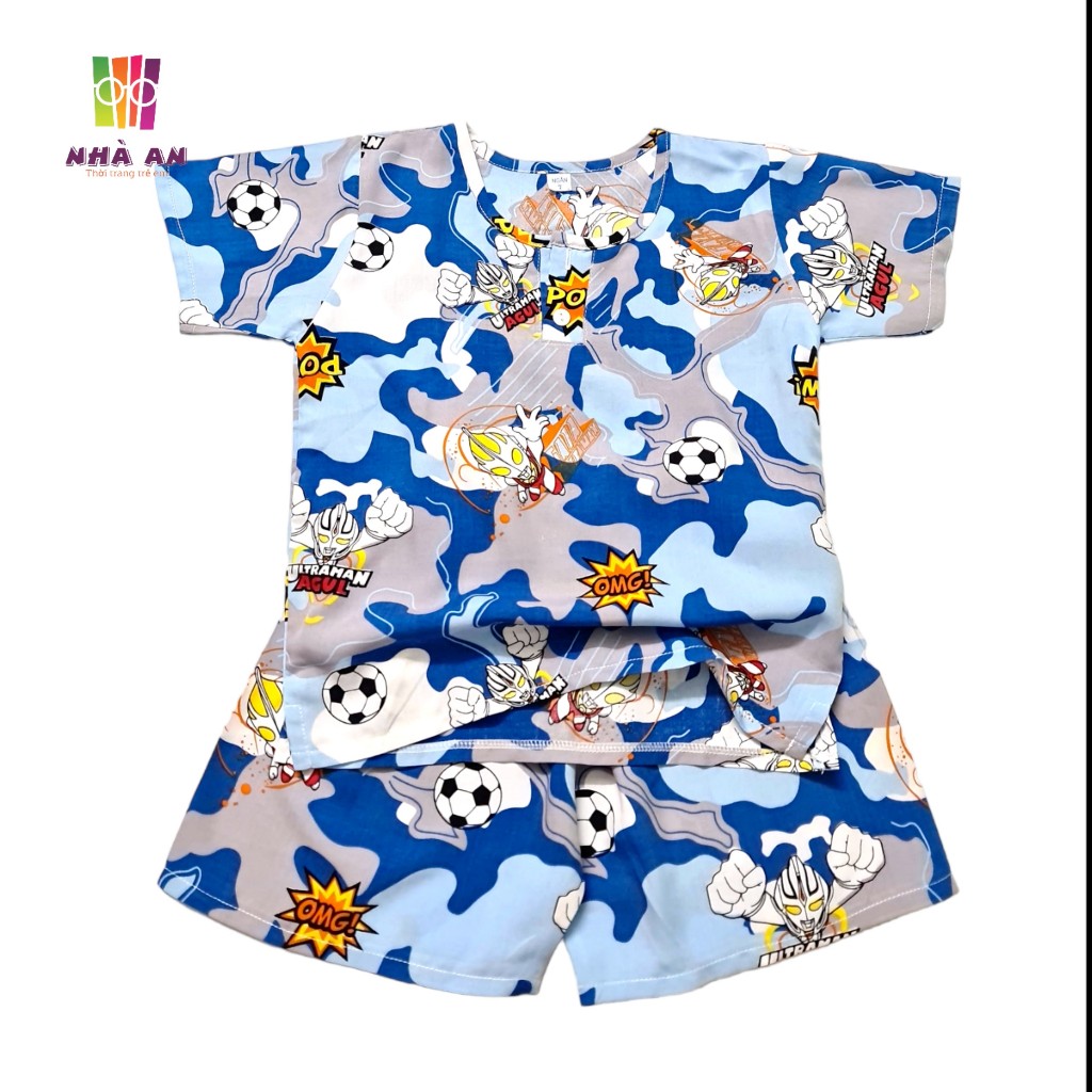 ĐỒ BỘ BÉ TRAI, BỘ TOLE  LANH SIÊU MÁT TAY NGẮN CHO BÉ TRAI - NHÀ AN