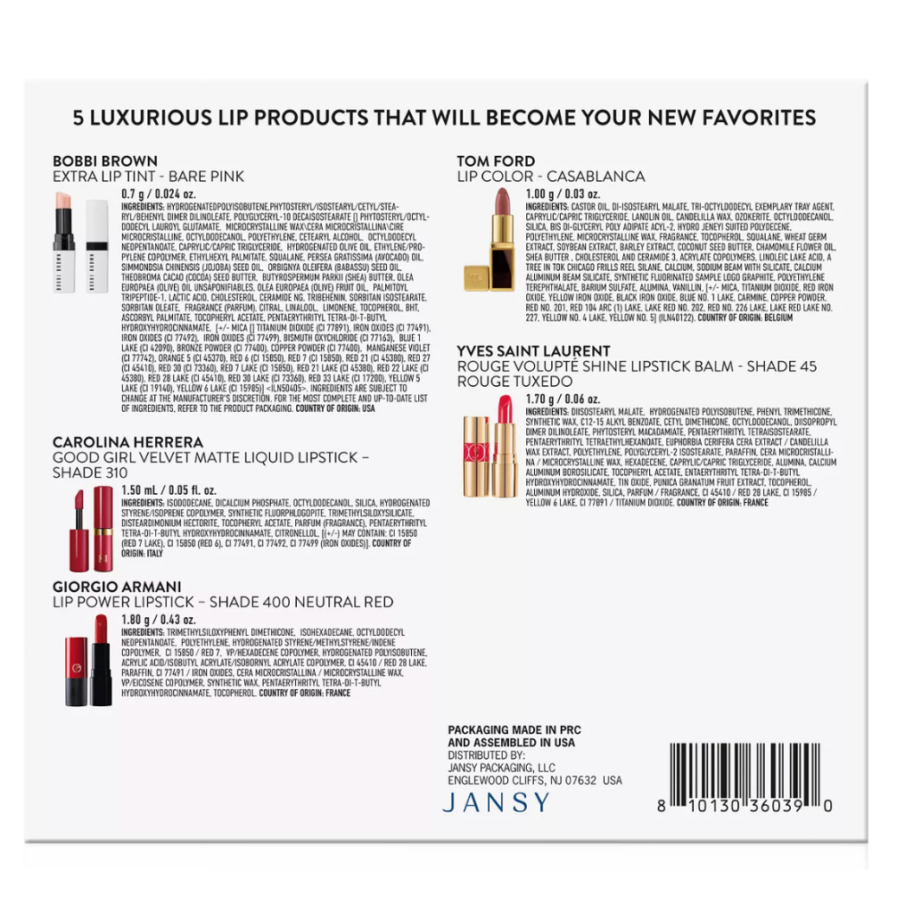 Set 5 son mini các hãng Luxury Lip Set