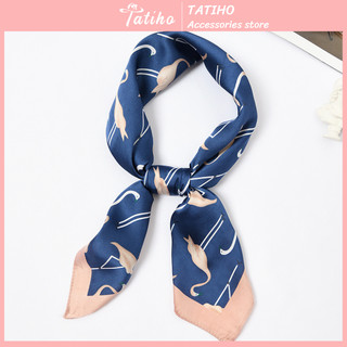 [Hàng Xin, Giá Tốt] Khăn Lụa Vuông, Khăn Turban Cao Cấp Họa Tiết Chim Hồng Hạt - Chất Liệu Chiffon - 70x70cm - Mã KL060