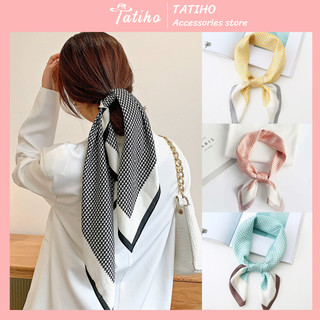 [Hàng Xịn, Giá Tốt] Khăn Lụa Vuông, Khăn Turban Cao Cấp Họa Tiết Houndstooth - Chất Liệu Chiffon - 70x70cm - Mã KL025