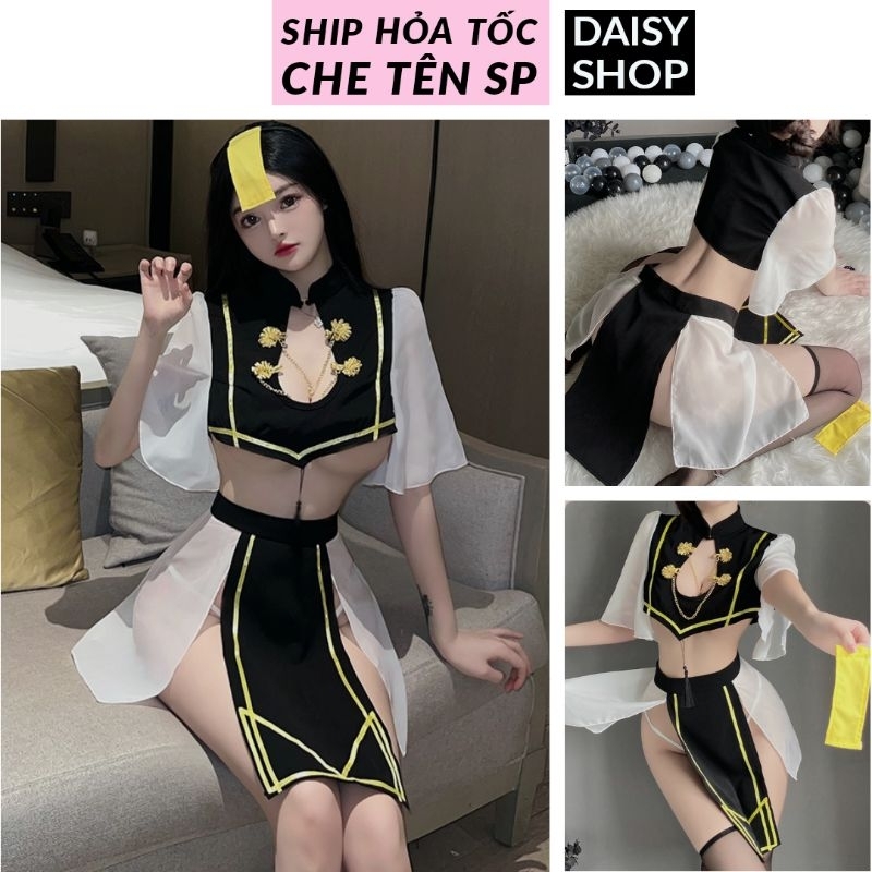 Cosplay ma nữ cương thi Trung Hoa gợi cảm - váy ngủ phong cách sườn xám cổ trang
