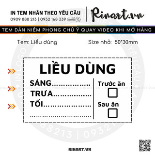 Set 500 tem liều dùng, tem dán tiện lợi phù hợp nhu cầu ghi chú cho Spa Thẩm mỹ viện, nhà thuốc, hay cá nhân