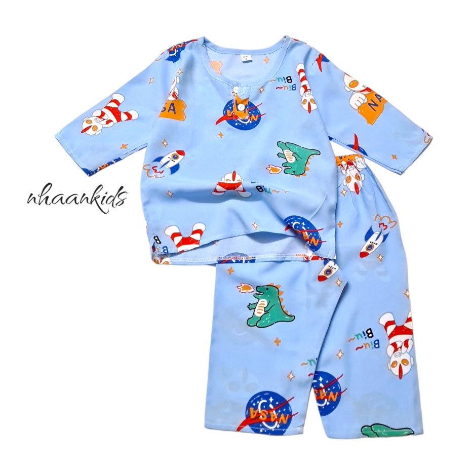 BỘ TOLE/LANH 2 DA SIÊU THOÁNG MÁT TAY DÀI BÉ TRAI - NHÀ AN KIDS
