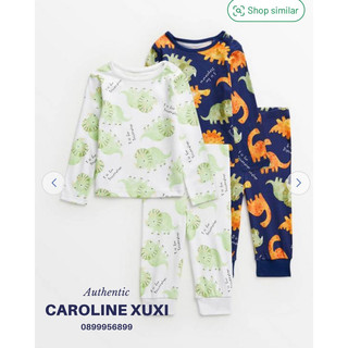 Set 2 bộ quần áo pyjamas khủng long cho bé trai 9m đến 18m