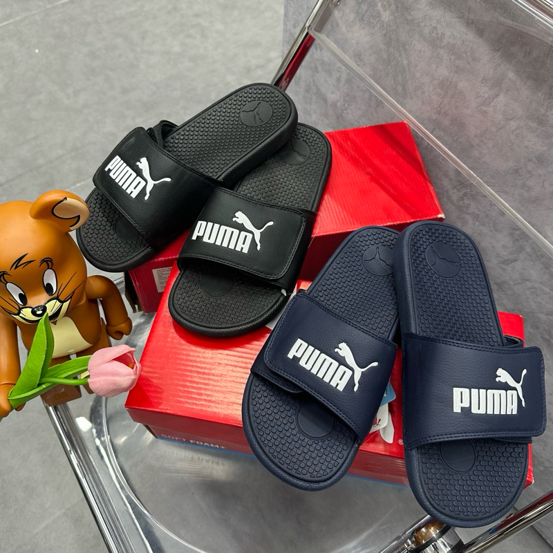 Dép PUMA COOL CAT Black White Quai Dán 371044 02 * DÉP PUMA QUAI NGANG CHÍNH HÃNG 390963-05 FULL TEM TAG