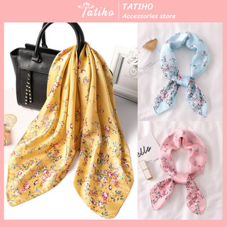 [Hàng Xịn, Giá Tốt] Khăn Lụa Vuông (Khăn Turban) Họa Tiết Hoa Sang Trọng - Chất Liệu Chiffon 70x70cm - Mã KL051