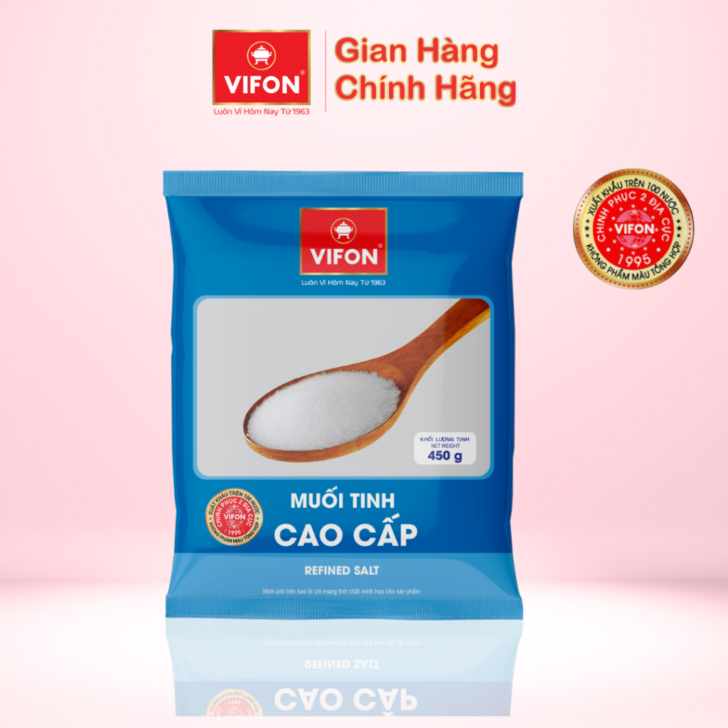 Thùng 24 Gói Muối tinh/ I- Ốt Cao Cấp VIFON 450g/Gói