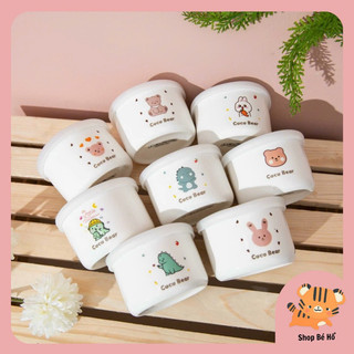 (Ảnh thật tự chụp) Hũ Sứ, Bát sứ ăn dặm Coco Bear đựng đồ ăn dặm cho bé phong cách Hàn Quốc 220ml Shopbeho