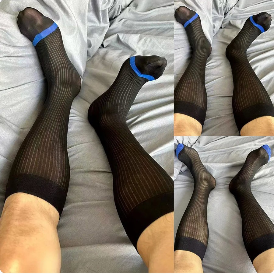 SS004_ZINNEG_Sheer Socks Đen Vòng Xanh