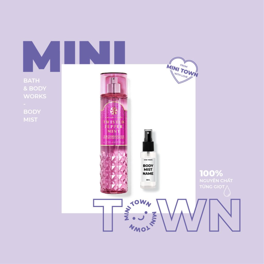 TWISTED PEPPERMINT - Xịt Thơm Lưu Hương Toàn Thân Bath & Body Works Fine Fragrance Mist