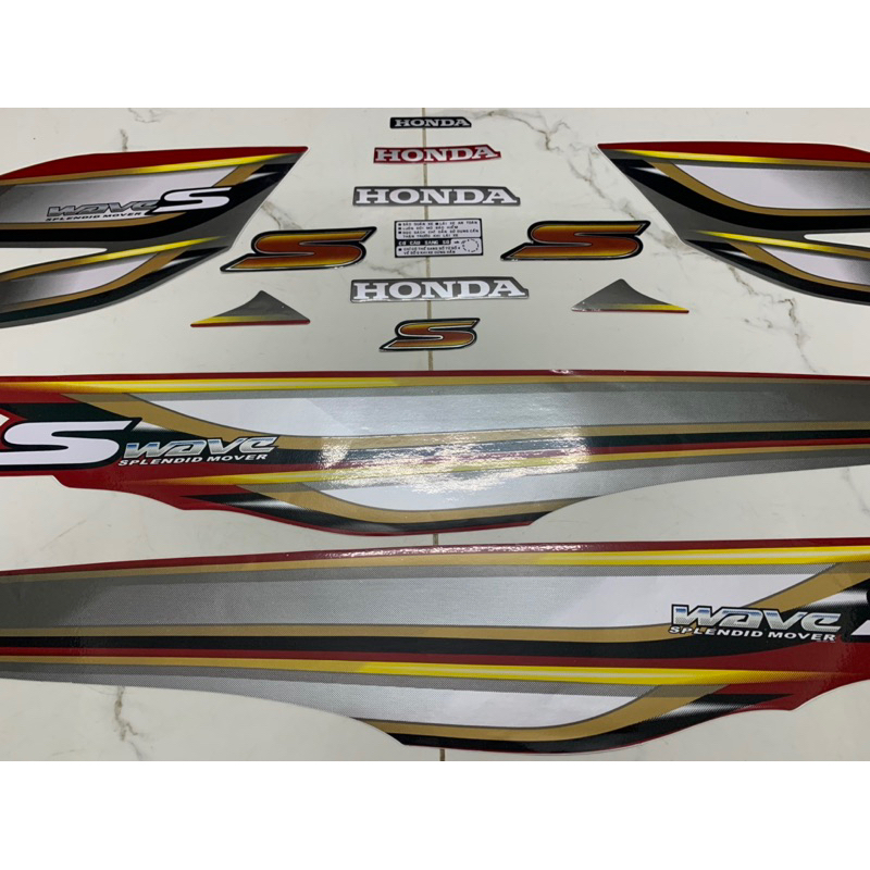 Bộ tem Wave S100 màu đỏ hàng nhập Thái Lan chất lượng cao dành trang trí riêng cho dòng xe này, tem 