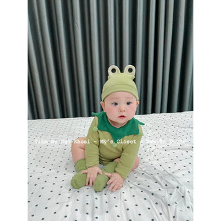 ❤️ áo bodysuit dài tay kèm mũ ếch xanh cho bé ngô khoai mỳ