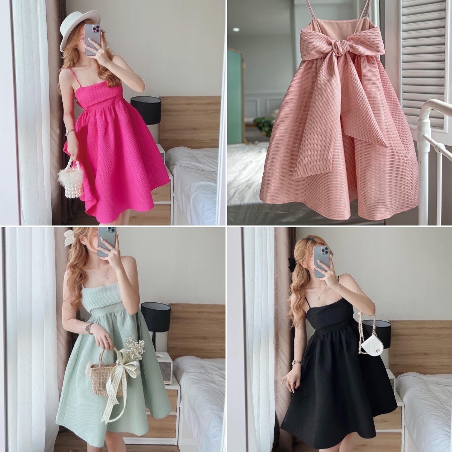 Đầm dự tiệc - đầm baby tiểu thư - nơ lưng cực xinh CN57