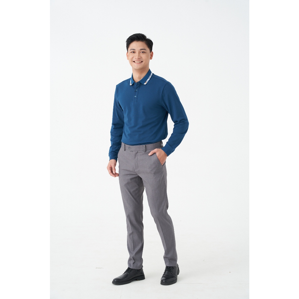 Áo Polo Nam Dài Tay Cổ Bẻ 5S FASHION, Chất Cotton Thấm Hút, Ấm, Thiết Kế Trơn Dễ Mặc
