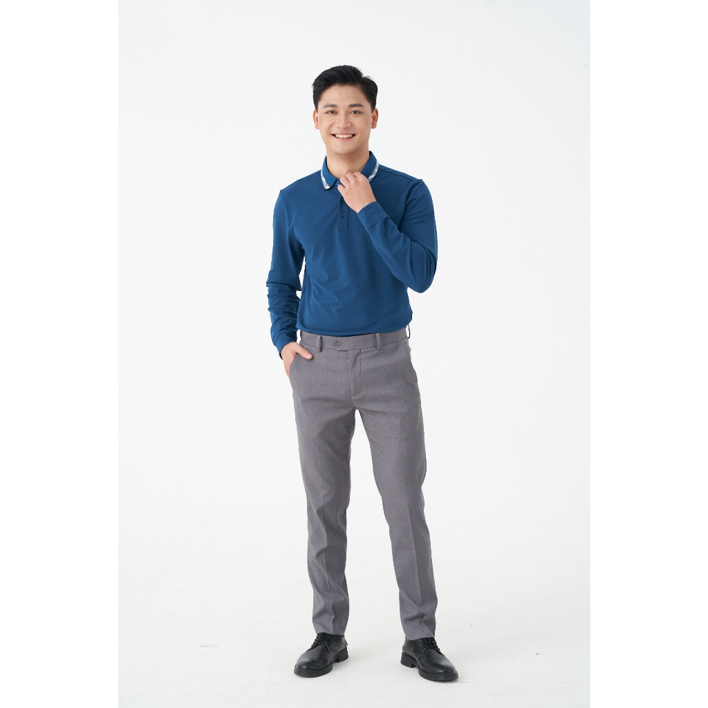 Áo Polo Nam Dài Tay Cổ Bẻ 5S FASHION, Chất Cotton Thấm Hút, Ấm, Thiết Kế Trơn Dễ Mặc