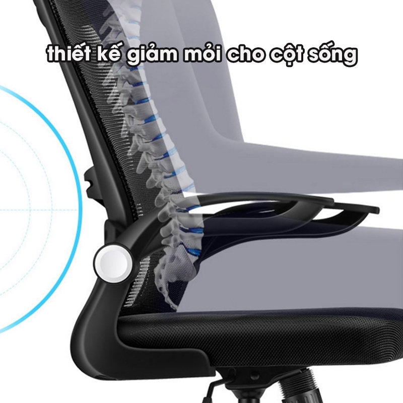 Ghế xoay lưới văn phòng tựa lưng - Ghế game gaming đệm ngồi cao su non bọc vải lưới cao cấp bảo hành 12 tháng