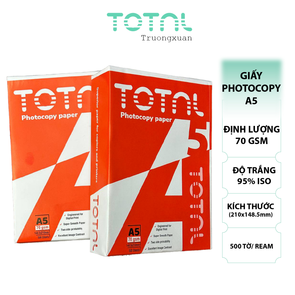Giấy Total A5 70 gsm x 500 tờ Màng co
