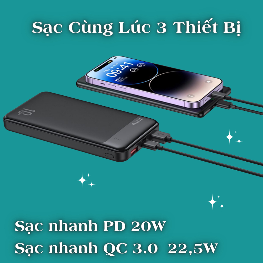 Sạc Dự Phòng TOTU CPBN-046 / CPBN-047 Dung Lượng 10000mah / 20000mah - Thiết Kế 2 Cổng USB - Chính Hãng Phukien 365