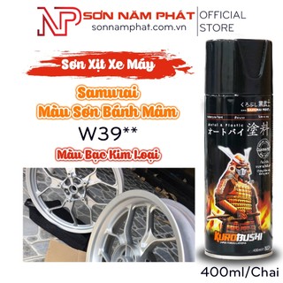 Sơn xịt samurai sơn bánh mâm w39** màu bạc kim loại