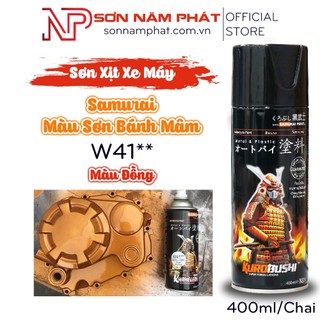 Sơn xịt samurai sơn bánh mâm w41** màu đồng